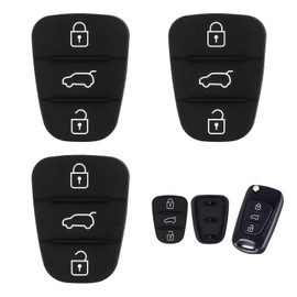 Set of 3 Car Key Keypad 3 Buttons, Key Keypad Compatible with Hyundai i10, i20, i30, ix35, Kia Sportage, Ceed and More, Replacement Keypad Rubber Key Housing Car Key Shell