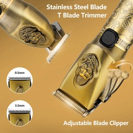 Lanumi Professional Hair Clipper Trimmer Set for Men Electric Shaver Razor Cordless Hair Cutting Barber Clippers Beard Trimmer Men’s Grooming Kit Gifts for him