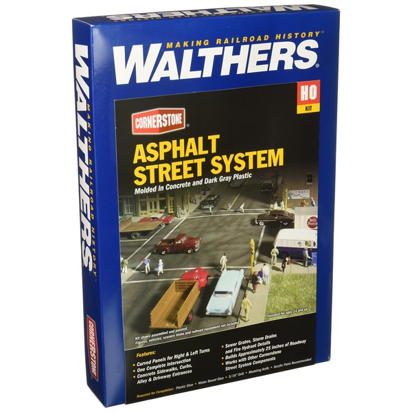 Walthers Cornerstone Series Kit HO Scale Full Set Asphalt Street System