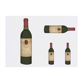 Azeeda 4 x 'Weinflasche' Temporäre Tattoos - Wasserfest, Hautfreundlich & Ungiftig · Transfers in Verschiedenen Größen (TO00073212)