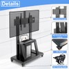 Hellsehen Mobile TV Stand,Rolling TVs Cart on Wheels Height Adjustable