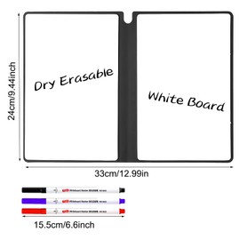 Marte Vanci Whiteboard Notebook Reusable Dry Erase Whiteboard with Pen and Wiping Cloth A5 Portable Dry Erase Pad with PU Cover White Board for Notes Lists Memo Message Presentation(Dark Blue)