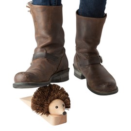 Redecker Hedgehog Wooden Door Stop, 10-1/2 Inches Long