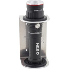 Wall Mount Flashlight Holder, Aluminum, 1-3/4 Inch Hole