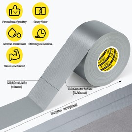 MILEQEE Cloth Duct Window Seal Strip Tape for Winter, 1.89in x 66FT, Weather Stripping Sealing Insulation Tape for Windows and Door, Easy Tear Sealer Draft Blocker Silver