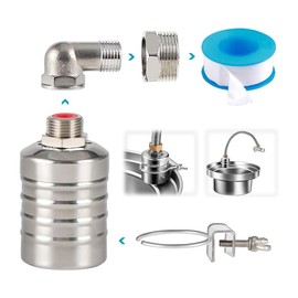 Gokoti Float Valve,1/2 Inch to 3/4 Inch Water Float Valve,304 Stainless Steel Fully Automatic Water Level Control Float Valve