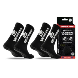 Tapedesign Classic Double Pack Grip Socks - 2 Pairs for Football & Sports - Non-Slip in Shoes - Maximum Grip for Training & Competition - Non-Slip Nubs - Football Socks for Men & Women