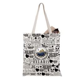 JTOUK Velaris City of Starlight Tote Bag Bookworm Gift Reading Bookish Gift Fantasy Book Lover Gift (Velaris City Tote EU)
