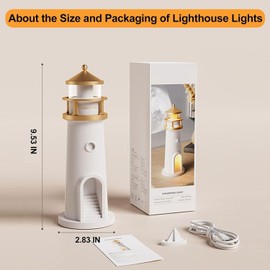 Aohcae Lighthouse Decoration, LED Moonlight Projector Lamp with Remote Control, Night Light Children's Starry Sky, Lighthouse Gift (Model with Bluetooth)