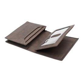 AG Wallets Genuine Leather Credit Card Wallet and Business Card Case, Card Holder with RFID Protection, Holds up to 30 Business Cards, 1 ID Window and 8 Credit Card Slots (Brown)