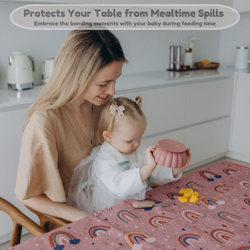 55"x55"Jumbo Thick 4-Layer Baby Splat Mat for Under High Chair,