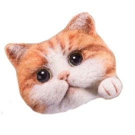 Monshop Wool Felt Kit, Tea Tiger Cat (Cat, Brown)