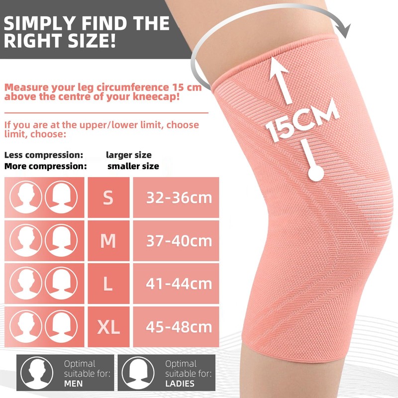 BOODPET Knee Support Sleeves (2-Pack)–Small Size for Slim Legs–Women’s Knee