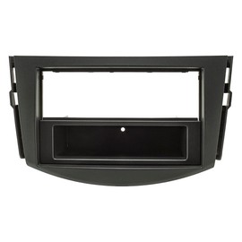 tomzz Audio 2455-022 Radio Fascia Set Compatible with Toyota RAV4 Black with ISO Radio Adapter