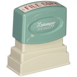 Xstamper(R) One-Color Title Stamp, Pre-Inked, "File Copy", Red (XST1071)