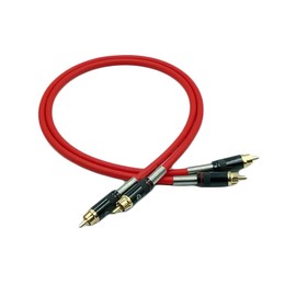 G-watanabe 2549 RCA Audio Line Cable 2-Piece Set [Using MOGAMI 2549] | 2-Core OFC Structure (Oxygen-Free Copper) | Domestically Made Handmade | Kester 44 Soldering Wire [Highest Sound Quality and