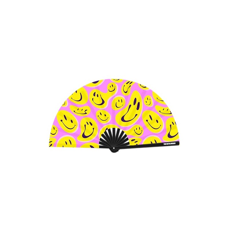 Distorted Smiley Fan/Drag Fan/Clack Fan/Festivals/Drag Queen