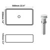 Focitland 22 Inch Stone Resin Bathroom Sink with Pop-Up Drain