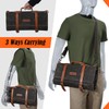 WELKINLAND 13-Pocket Knife Roll, Waxed-Canvas Leather Knife Roll Bag, Heavy-Duty