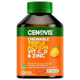 Cenovis Triple Action Vit C, D & Zinc 120 Chewable Tablets