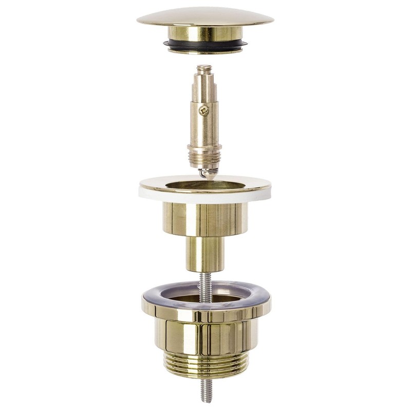 Rea Universal Click-Clack Gold Pop-Up Drain Fitting for Washbasins and