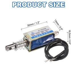 sourcing map DC 12V 0.3A Solenoid Electromagnet Push Pull Type 5N 10mm Stroke Solenoid Actuator Open Frame Linear Motion JF-0530B Magnet Solenoid