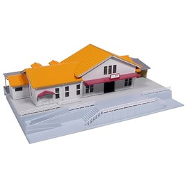 KATO 23-211C N-Gauge Suburban Ground Station with Orange Roof, Diorama Supplies