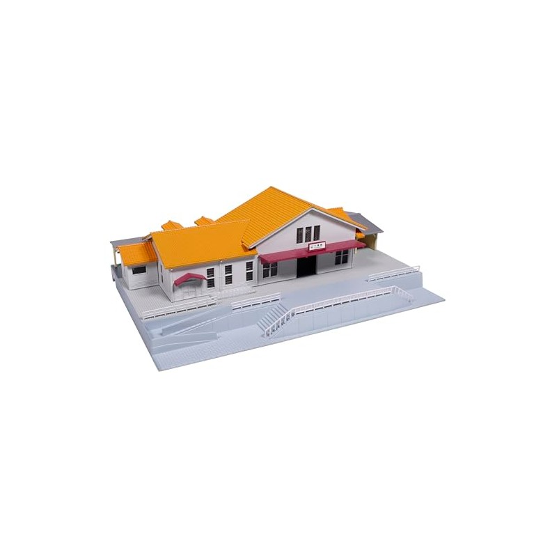 KATO 23-211C N-Gauge Suburban Ground Station with Orange Roof, Diorama