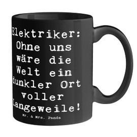 Mr. & Mrs. Panda Tasse Spruch Elektriker Helden - Geschenk, tägliches Leben, Kaffeetassen, Lichtinstallationen, Teebecher, Geschenke mit Herz,