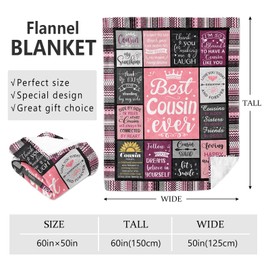 Mcurore Cousin Gifts, Cousin Gift for Women, Gifts for Cousins Female, Cousin Birthday Gifts, Best Cousin Gifts, Gifts for Cousin Crew, Cool Christmas Cousin Gifts, Cousin Gift Ideas Blanket 60"x50"