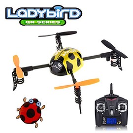 QR series Ladybird - WLToys V939 4CH 2.4GHz Micro Quad 4-Axis Mini UFO Style RC Helicopter Yellow - Multirotor Quadcopter - RTF Ready to Fly with Transmitter Tx Included, color may vary.