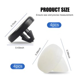 lekudo 8 PCS Car Brake Switch Stopper, 0.59" x 0.5" + 0.7" x 0.4" Durable Pedal Stop Pad, Precision Fit Replacement 46505-SA5-000 90541-06036, Compatible with Honda CRV Accord Fit (White & Black)