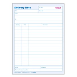 Ocean Pads Delivery Note Book Duplicate, A5 148 x 210mm, 2-Part Carbonless Paper (Product Ref. 69738)