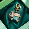 EVER FAITH Key Ring Crystal Rhinestone Celtic Skull Skeleton Head