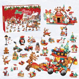 POPOYU Christmas Advent Calendar 2024 for Kids,24 Days Christmas Countdown Calendar with Building Blocks,Toy Advent Calendar 2024 for Boys Girls Xmas Stocking Stuffers Holiday Gifts(Ages 3+)