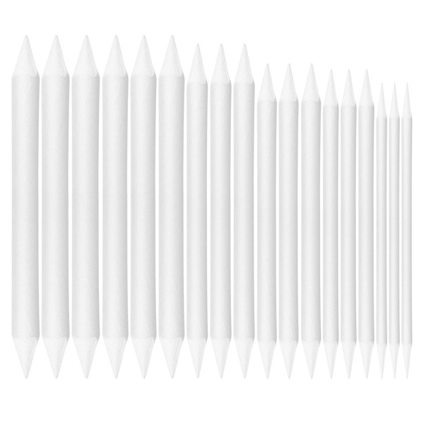 DEANKEJI Paper Wiper Set, 18 Pieces Paper Wipers for Drawing, Double Heads Paper Pen, White, Art Paper Stumps for Sketch, Art, Drawing, Artist, Crafts, Extension Tool