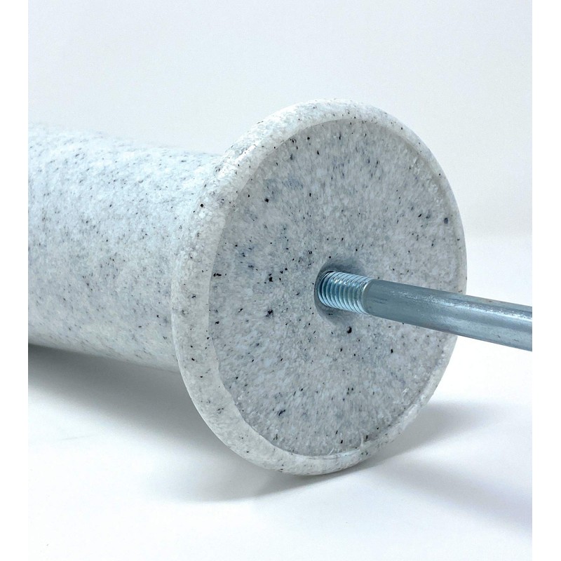 OPTIMUM Slim Memorial Cemetery Flower Vase - Plastic (White Granite)