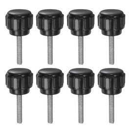 QUARKZMAN Pack of 8 Knurled Screws with Thread M3 x 16 mm Round Head Screw Round Handle Bolt Clamping Buttons 14 mm Hand Buttons Thumb Screws Tension Screw for Industrial Machine