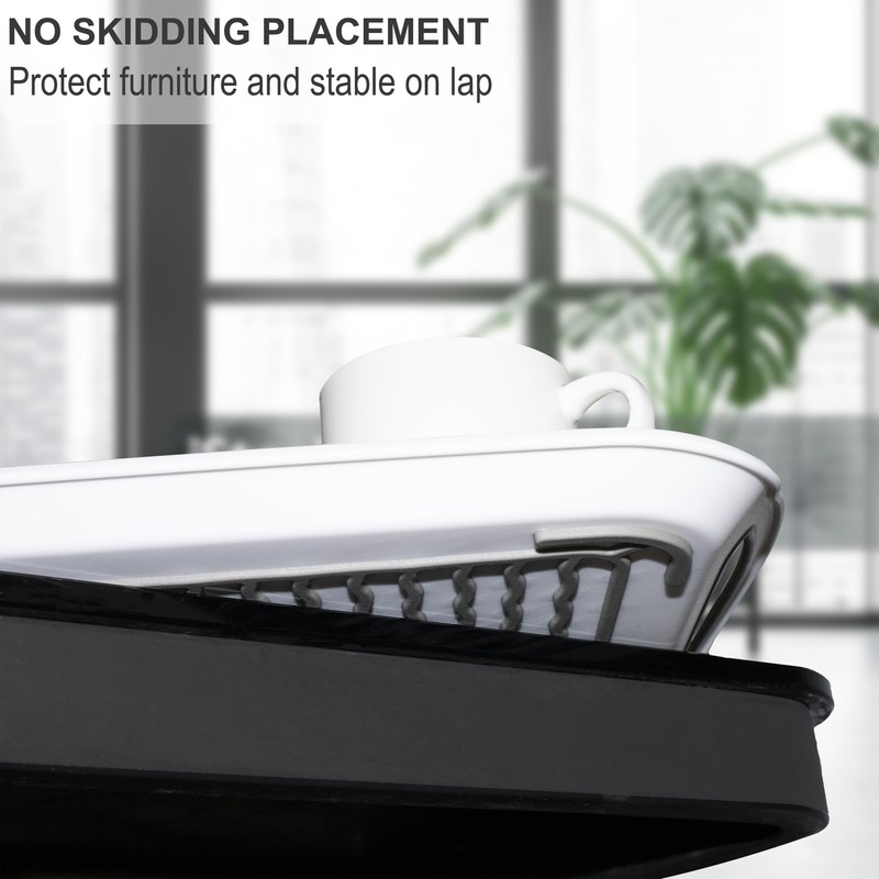 Large Anti-Slip Serving Tray with Handles, Dual Rubber Grippy Lap