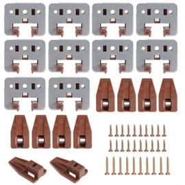 10Pcs Drawer Slide Track Guide Glide with Drawer Guide Metal Backing and Drawer Stop for Center Mount Drawer for Dressers for Nightstand for Rite-Trak I 168 Drawer Slide Systems