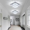 FRIXCHUR Crystal Ceiling Light Square Chandelier Modern LED Flush Mount