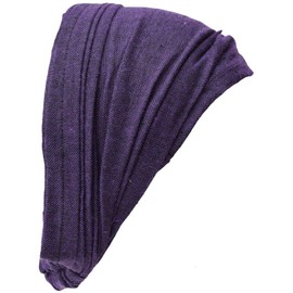 Gheri Cotton Elastic Hippie Bohemian Bandana Headband Plain Purple