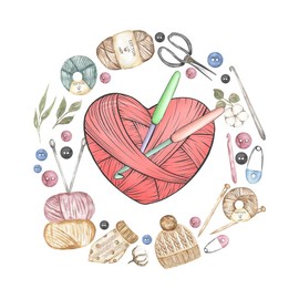 CafePress Cute Pink Wool Yarn Heart Knitting Crochet Sherpa Fleece Throw Blanket 60" L x 50" W