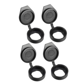 uxcell 4pcs Hard Plastic Dust Cover Square Hole Waterproof Caps Oval Hole Black Fit for 22mm Dia Cam Lock