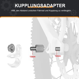 NICEDACK Bicycle Axle Adapter for Axle Thread Size M12 x 1.25 Thru Axle, Bicycle Thru Axle Adapter, Bicycle Trailer Clutch Adapter Suitable for Bicycle Axles with 12 mm Diameter and 1.25 Pitch