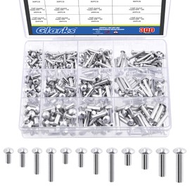 Glarks 300Pcs M4 M5 M6 Aluminum Brazier Head Solid Rivets Length 13mm 14mm 20mm 25mm High-Strength Solid Brazier Rivets Fasteners for Metal Joining and Repair