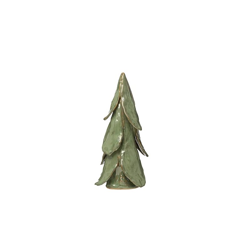 Creative Co-Op Handmade Stoneware Tree, Mint, Reactive Glaze Finish