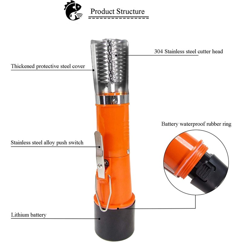 Powerful Electric Fish Scraper Cordless Fish Scaler Cleaner Automatic Fish