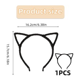 Black Cat Ears Headband,Black Cat Ear Headbands Hair Band,Soft Furry Cats Ear Headband,Adult Womens Cosplay Cats-ear Headbands,for Party Decorations Cosplay Costumes,for Women Girls Kids Adults.