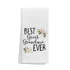 OHSUL Best Great Grandma Ever Floral Absorbent Kitchen Towels Dish Towels Dish Cloth,Grandma Mother's Day Hand Towels Tea Towel for Bathroom Kitchen Decor,Grandma Gifts